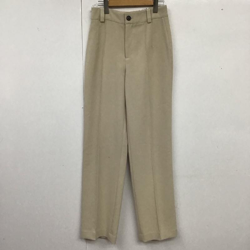 ザラ ZARA パンツ スラックス スラックスパンツ ワイドパンツ カジュアルパンツ センタータックパンツ XS 無地 ベージュ / ベージュ /  レディース USED 古着 中古 10124126