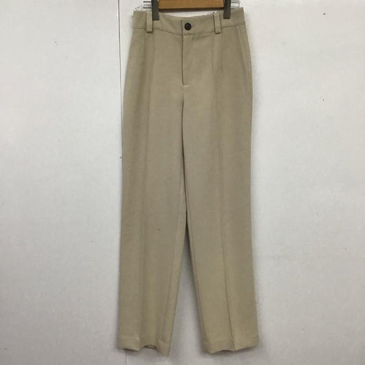 ザラ ZARA パンツ スラックス スラックスパンツ ワイドパンツ カジュアルパンツ センタータックパンツ XS 無地 ベージュ / ベージュ /  レディース USED 古着 中古 10124126