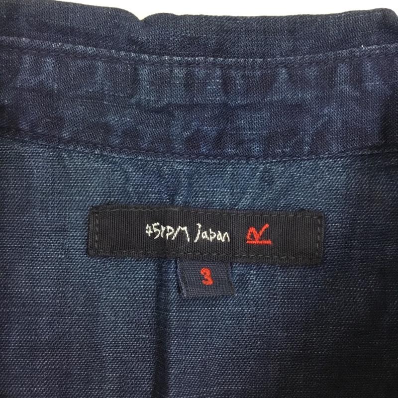 フォーティーファイブアールピーエム 45RPM シャツ、ブラウス 長袖 インディゴ染め 3 ワンポイント インディゴ / インディゴ /  メンズ USED 古着 中古 10118970