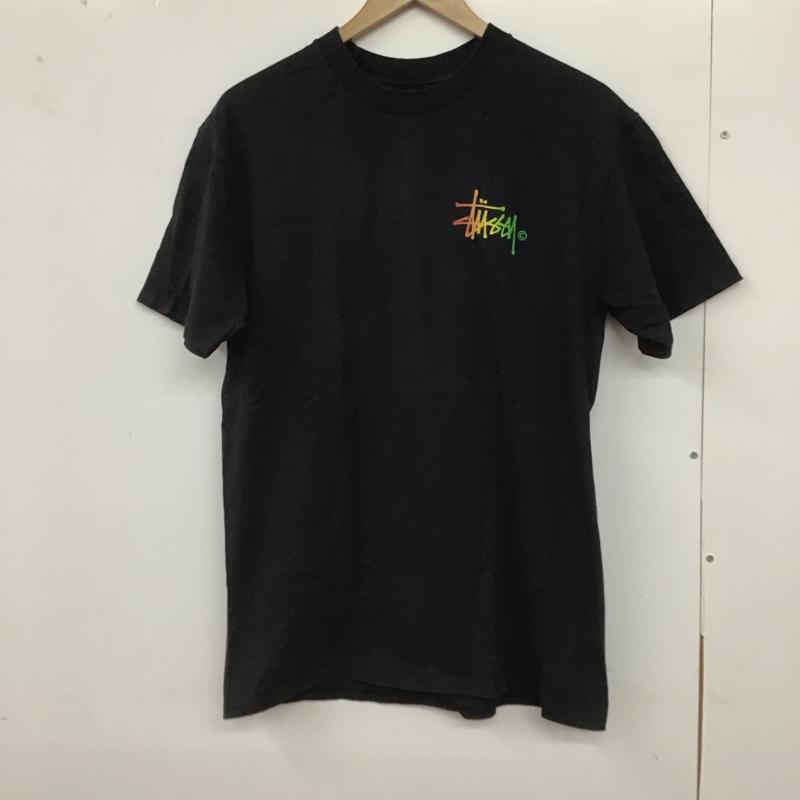 ステューシー STUSSY Tシャツ 半袖 半袖カットソー プリントTシャツ クルーネックカットソー M プリント 黒 / ブラック /  メンズ USED 古着 中古 10128661