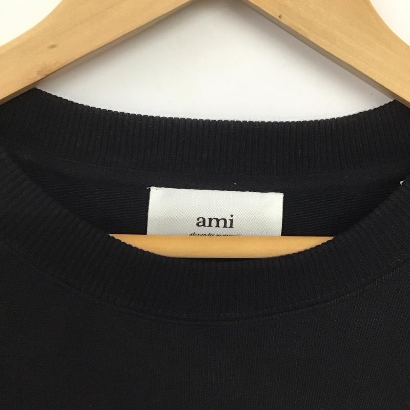 アミアレクサンドルマテュッシ AMI Alexandre Mattiussi トレーナー 長袖 長袖トレーナー スウェット クルーネック プルオーバー XXL ロゴ、文字 黒 / ブラック /  メンズ USED 古着 中古 10143441