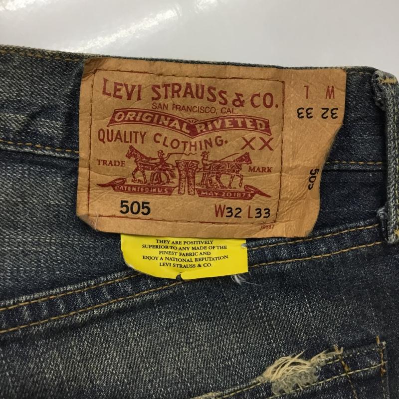 リーバイストラウスアンドコー Levi Strauss & co. パンツ デニム、ジーンズ デニムパンツ ストレートパンツ ワイドパンツ カジュアルパンツ 505 32インチ 無地 インディゴ / インディゴ /  メンズ USED 古着 中古 10110015