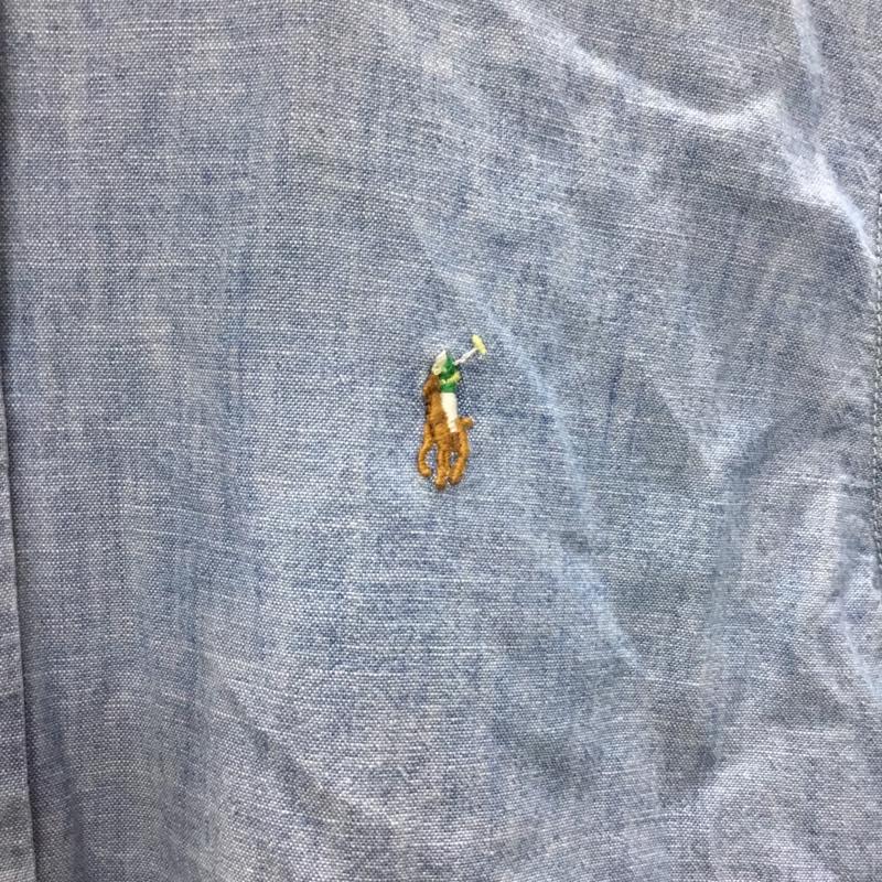 ポロラルフローレン POLO RALPH LAUREN シャツ、ブラウス 長袖 ボタンダウンシャツ L 無地 水色 / ライトブルー /  メンズ USED 古着 中古 10110632