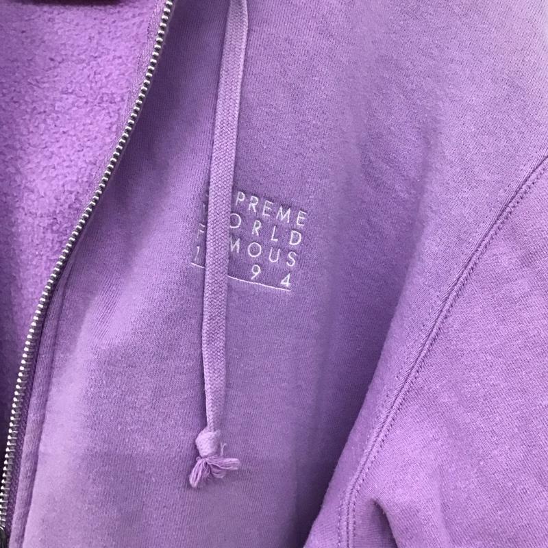 シュプリーム Supreme パーカー 長袖 18SS WorldFamousZipUpHoodedSweatshirt ジップアップパーカー M ロゴ、文字 紫 / パープル /  メンズ USED 古着 中古 10146656