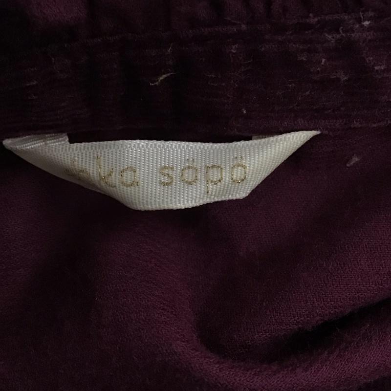 エヘカソポ ehka sopo ワンピース ロングスカート 1104975 コーデュロイ 長袖 スタンドネック フリル FREE 無地 紫 / パープル /  レディース USED 古着 中古 10120421