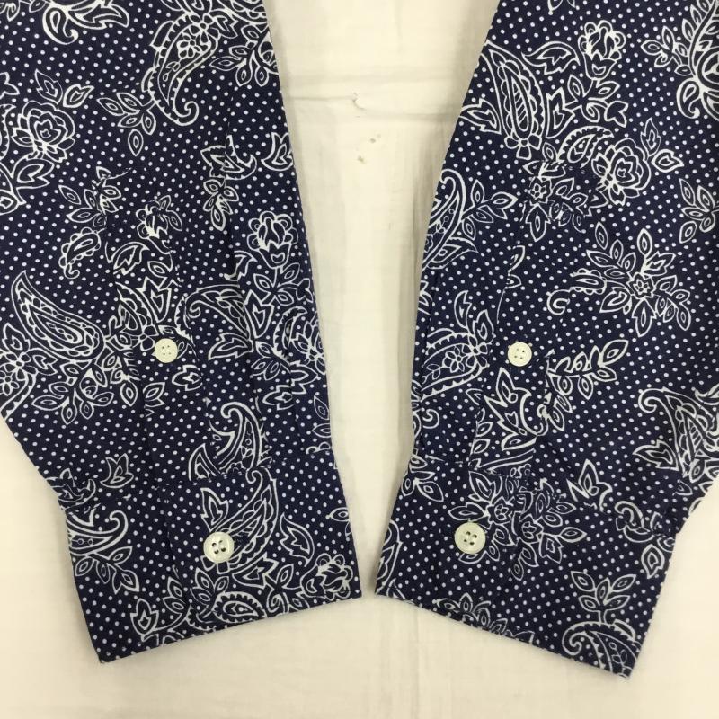 エディフィス EDIFICE シャツ、ブラウス 長袖 46 ペイズリー 青 / ブルー /  メンズ USED 古着 中古 10140069