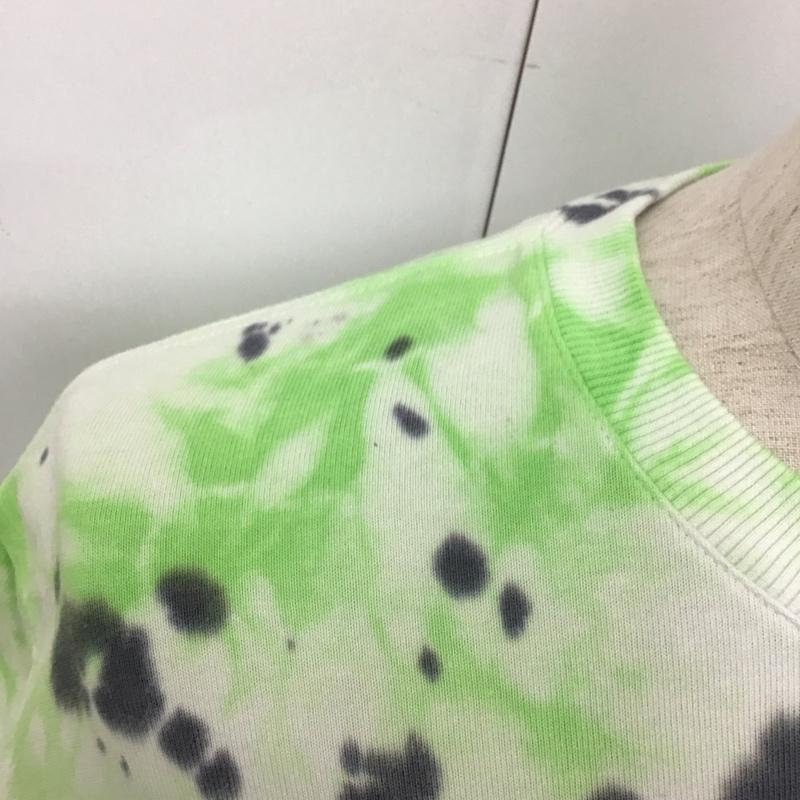 ルーカ RVCA Tシャツ 半袖 BB043-200 タイダイ スリーブロゴ S 総柄 白 / ホワイト / X 薄緑 / ライトグリーン / X 黒 / ブラック /  メンズ USED 古着 中古 10111563