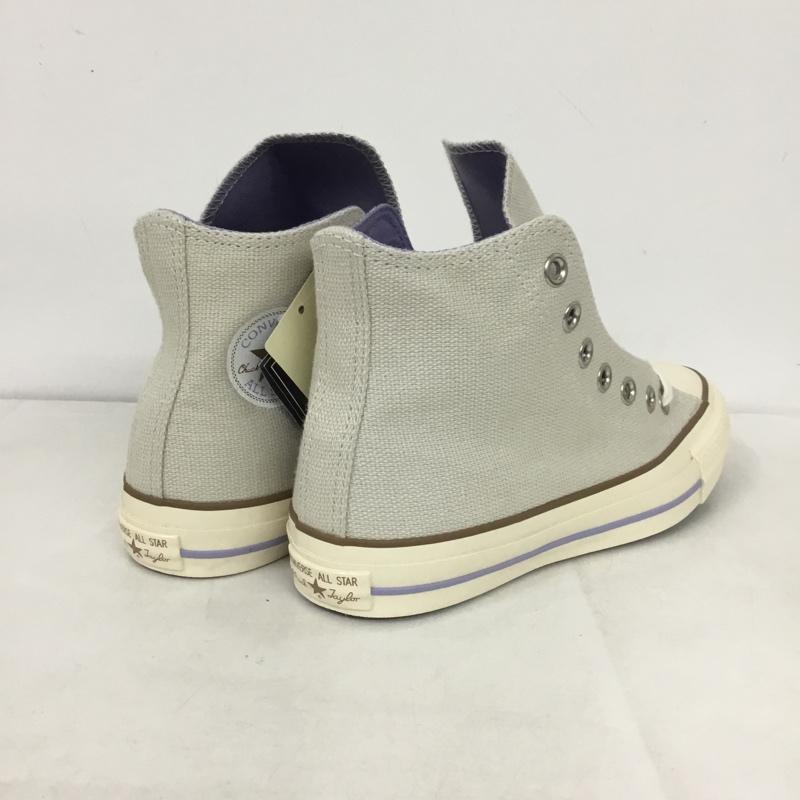 コンバース CONVERSE スニーカー スニーカー 5SC901 ALL STAR 100 HI earth music&ecology 別注 タグ付き 箱有 23.0cm ロゴ、文字 ベージュ / ベージュ / X 紫 / パープル /  レディース USED 古着 中古 10141907