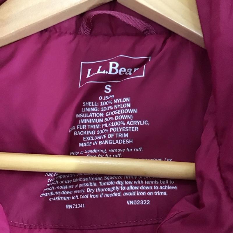 エルエルビーン L.L.Bean ジャケット、上着 ジャケット、ブレザー ジップアップジャケット アウター ダウンジャケット S 無地 えんじ / ワインレッド /  レディース USED 古着 中古 10136453