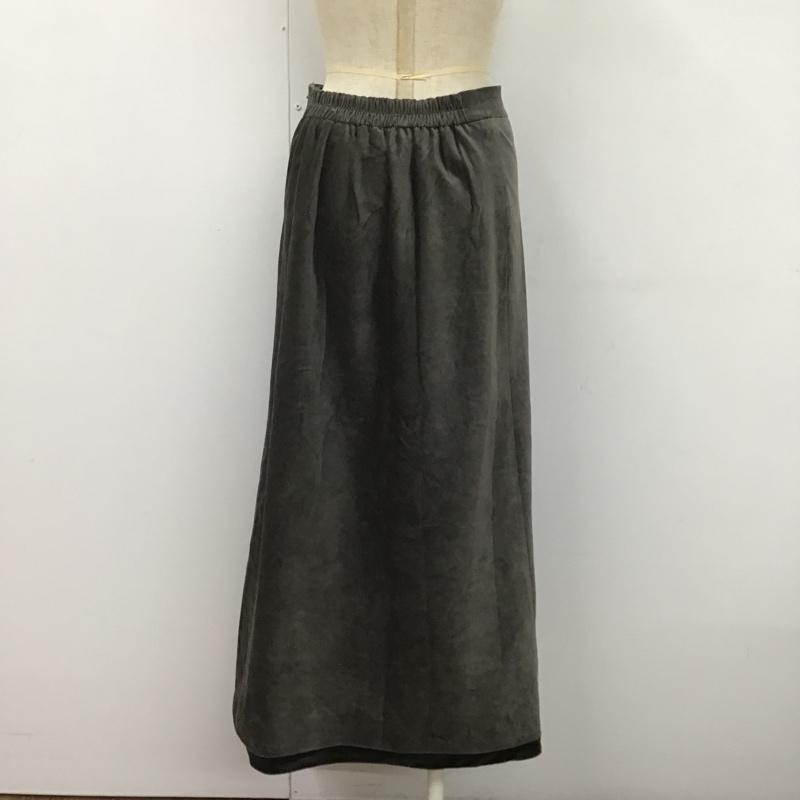グリーンレーベルリラクシング green label relaxing スカート ロングスカート 3624-199-2141 フェザーツイル バイアス スカート 無地 チャコールグレー / チャコールグレー /  レディース USED 古着 中古 10106136