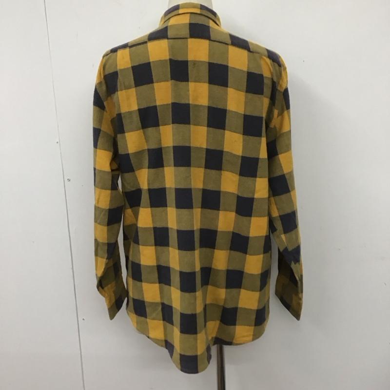 古着 USED シャツ、ブラウス 長袖 L チェック 黄 / イエロー / X 黒 / ブラック /  メンズ USED 古着 中古 10107044