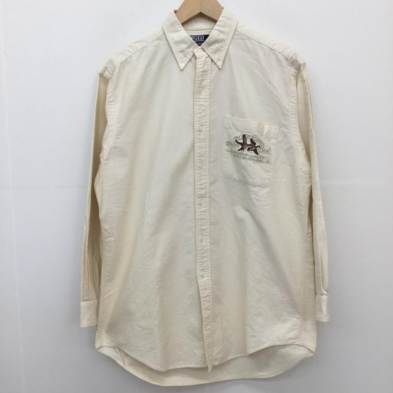 ポロラルフローレン POLO RALPH LAUREN シャツ、ブラウス 長袖 POLO　SPORTSMAN M ロゴ、文字 X 刺繍 ベージュ / ベージュ /  メンズ USED 古着 中古 10128101