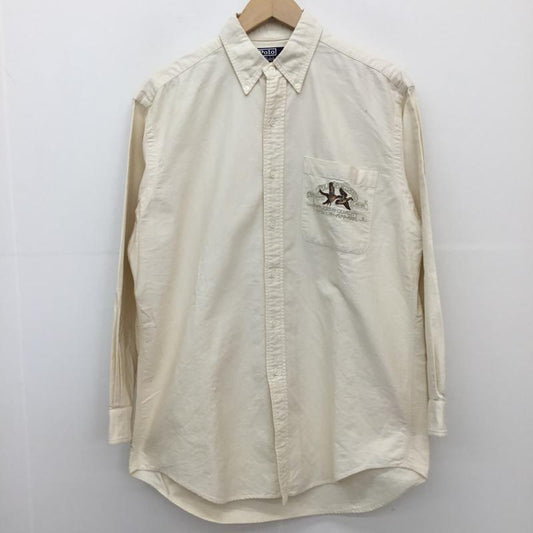 ポロラルフローレン POLO RALPH LAUREN シャツ、ブラウス 長袖 POLO　SPORTSMAN M ロゴ、文字 X 刺繍 ベージュ / ベージュ /  メンズ USED 古着 中古 10128101