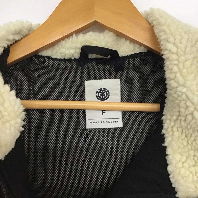 エレメント ELEMENT ジャケット、上着 ジャンパー、ブルゾン ジップアップジャケット アウター ボアジャケット FREE ロゴ、文字 アイボリー / アイボリー /  レディース USED 古着 中古 10147627