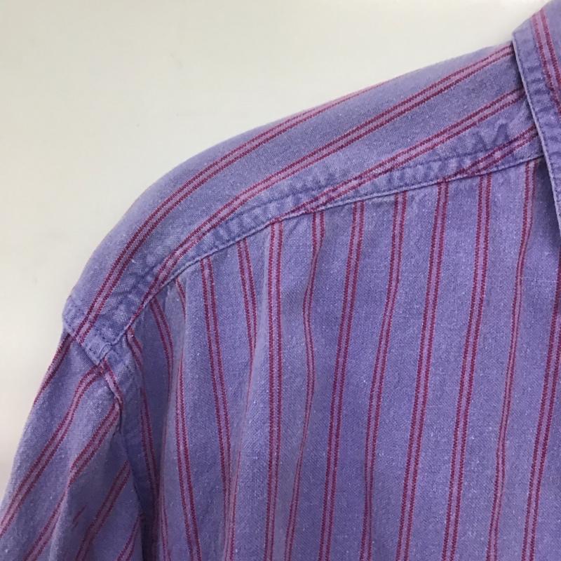 古着 USED シャツ、ブラウス 長袖 長袖シャツ 無地シャツ カラーシャツ S ストライプ 紫 / パープル /  メンズ USED 古着 中古 10148704