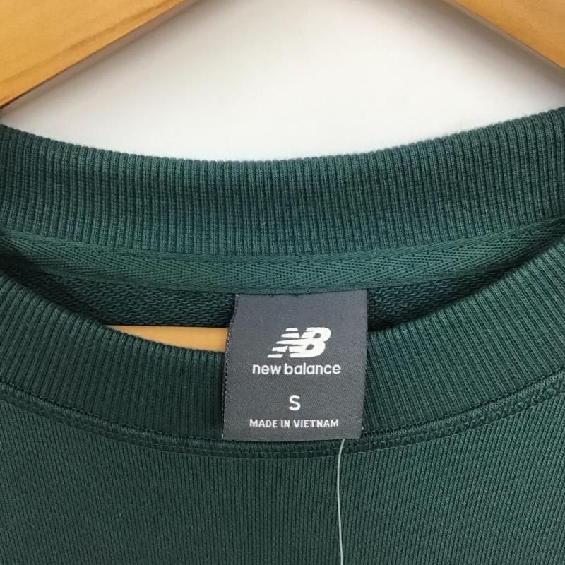 ニューバランス New Balance トレーナー 長袖 mt41547 長袖トレーナー スウェット クルーネック プルオーバー S ロゴ、文字 緑 / グリーン /  メンズ USED 古着 中古 10131247