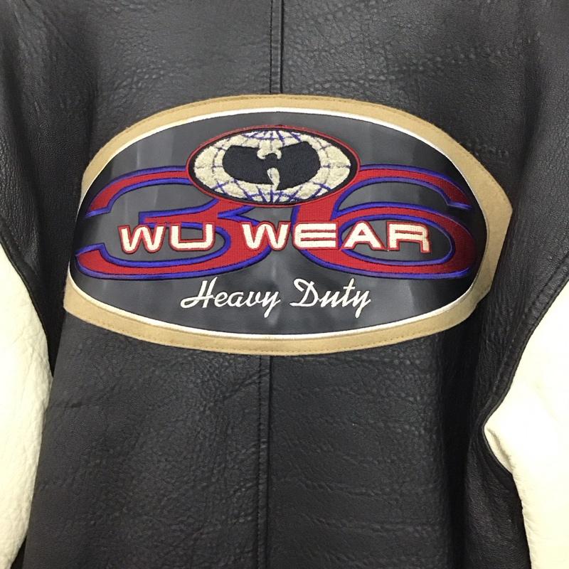 ウーウェア WU-WEAR ジャケット、上着 レザージャケット バックロゴ XL ロゴ、文字 黒 / ブラック / X アイボリー / アイボリー /  メンズ USED 古着 中古 10144720