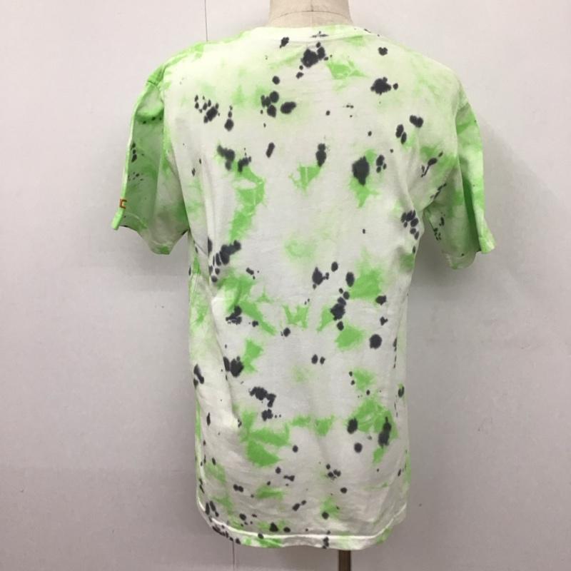 ルーカ RVCA Tシャツ 半袖 BB043-200 タイダイ スリーブロゴ S 総柄 白 / ホワイト / X 薄緑 / ライトグリーン / X 黒 / ブラック /  メンズ USED 古着 中古 10111563