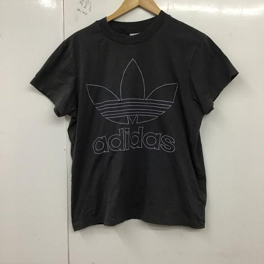 アディダス adidas Tシャツ 半袖 du9983 ボーイフレンドTシャツ 半袖カットソー プリントTシャツ L ロゴ、文字 灰 / グレー /  レディース USED 古着 中古 10128747