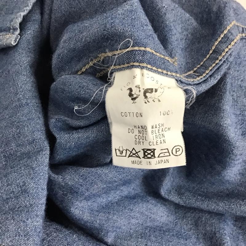 ピッグアンドルースター PIG&ROOSTER シャツ、ブラウス 長袖 長袖シャツ 無地シャツ ノーカラーシャツ デニムシャツ 40 無地 インディゴ / インディゴ /  メンズ USED 古着 中古 10132184
