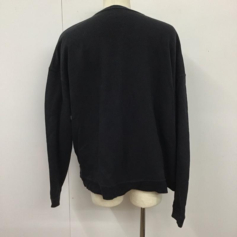 古着 USED トレーナー 長袖 長袖トレーナー スウェット クルーネック リブスウェットカットソー L ロゴ、文字 黒 / ブラック /  メンズ USED 古着 中古 10123949