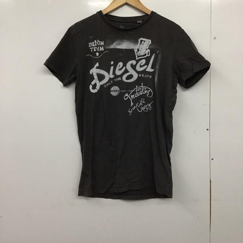 ディーゼル DIESEL Tシャツ 半袖 半袖カットソー プリントTシャツ クルーネックカットソー S プリント ダークグレー / ダークグレー /  メンズ USED 古着 中古 10147589