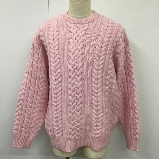 シュプリーム Supreme ニット、セーター 長袖 FW23 AppliqueCableKnitSweater 長袖ニットカットソー セーター L ロゴ、文字 桃 / ピンク /  メンズ USED 古着 中古 10115370