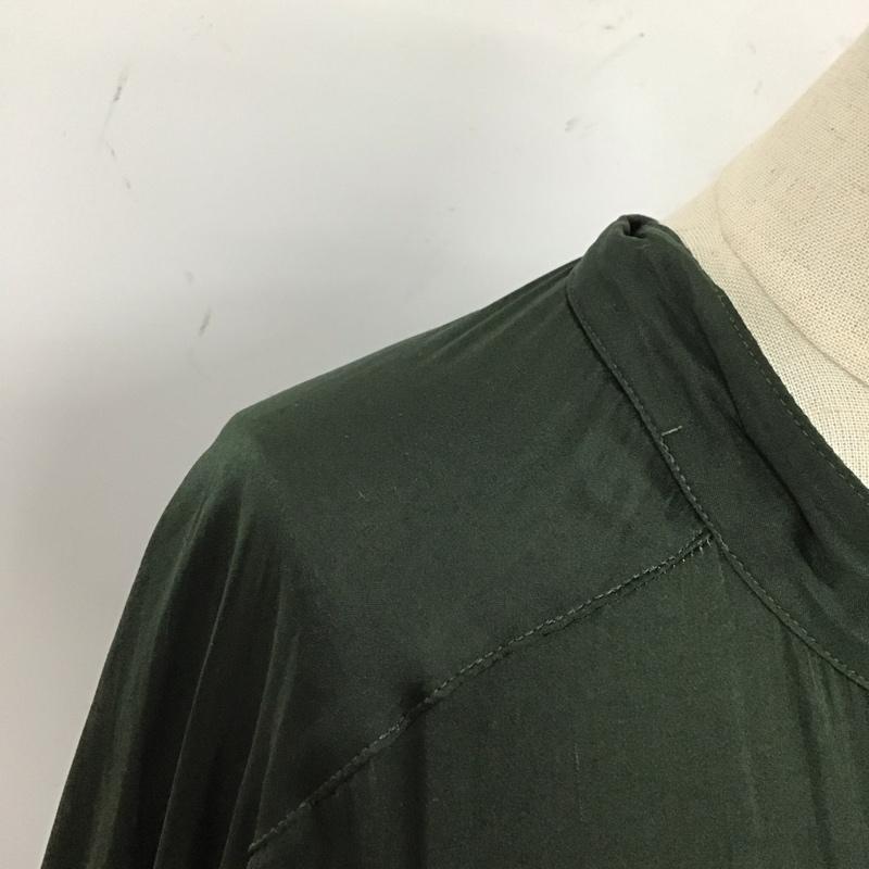 アズールバイマウジー AZUL BY MOUSSY ワンピース ロングスカート 250DAA30-253G BAND COLLAR SHINY LONG SHIRTS M 無地 カーキ / カーキ /  レディース USED 古着 中古 10122466