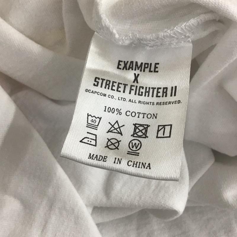 イグザンプル EXAMPLE Tシャツ 半袖 半袖カットソー プリントTシャツ クルーネックカットソー L プリント 白 / ホワイト /  メンズ USED 古着 中古 10117846