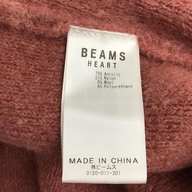 ビームス ハート BEAMS HEART カーディガン 長袖 43-15-0691-213 ロング丈 ドロップショルダー サイドスリット 無地 桃 / ピンク /  レディース USED 古着 中古 10123210