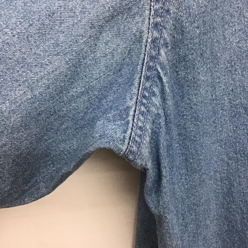 ストレイト STRAIIIGHT シャツ、ブラウス 長袖 長袖シャツ デニムシャツ カラーシャツ ボタンダウンシャツ XL ロゴ、文字 インディゴ / インディゴ /  メンズ USED 古着 中古 10142974