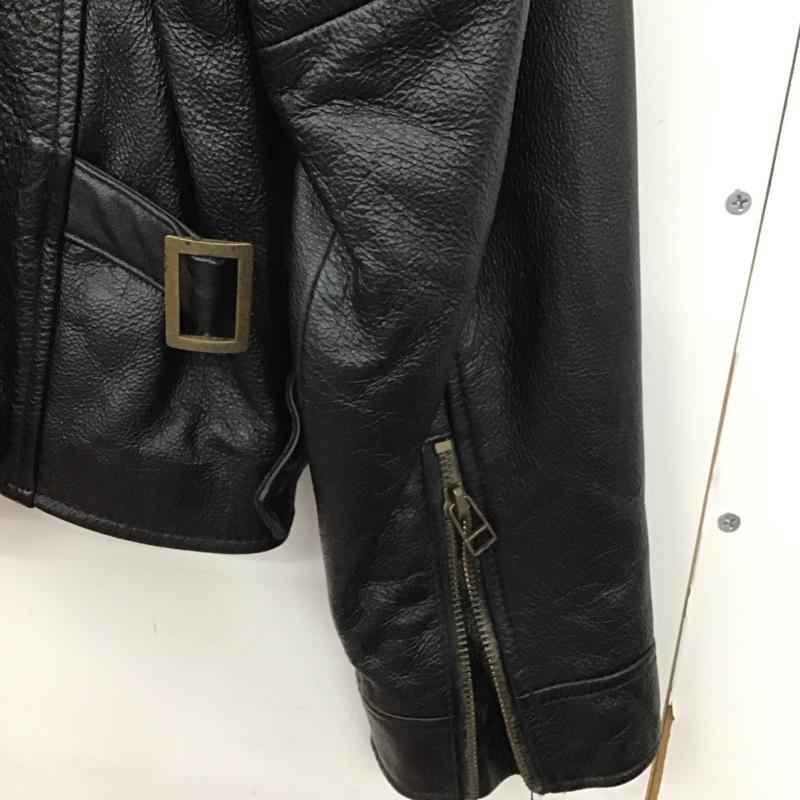 古着 USED ジャケット、上着 ジャンパー、ブルゾン レザージャケット ジップアップジャケット アウター 古着 無地 黒 / ブラック /  メンズ USED 古着 中古 10139657
