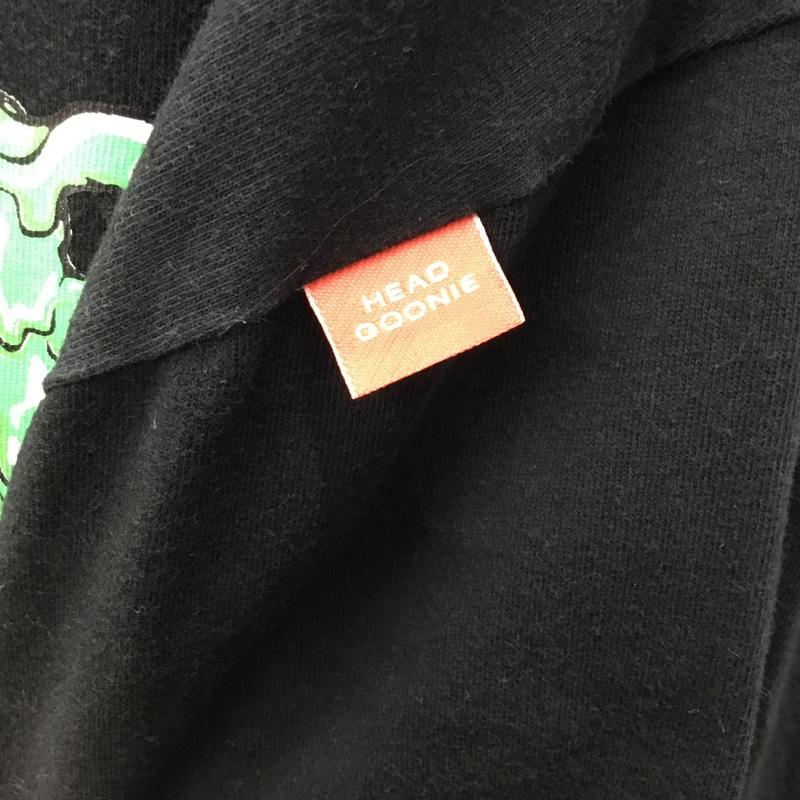 ヘッドグーニー HEADGOONIE カットソー 長袖 長袖カットソー クルーネックカットソー ロングスリーブカットソー プリントTシャツ L ロゴ、文字 黒 / ブラック /  メンズ USED 古着 中古 10117535