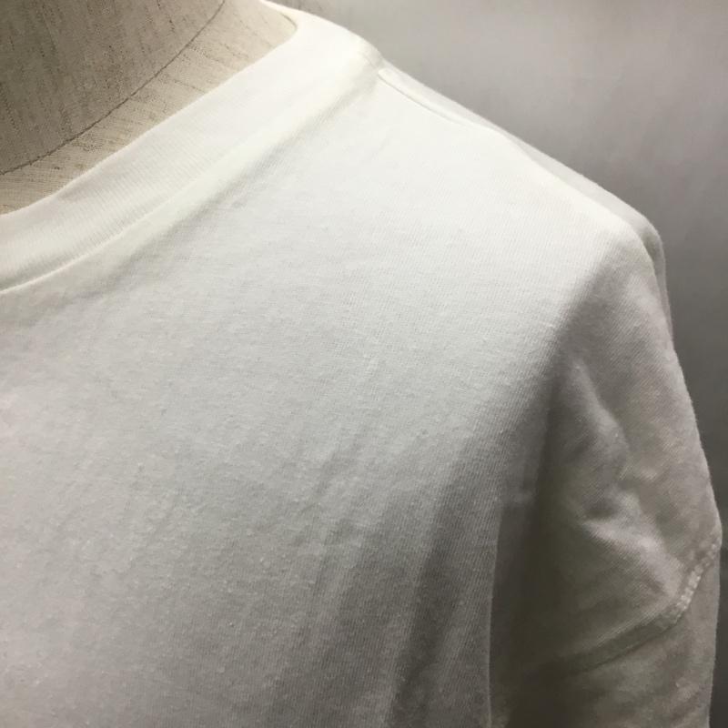スーパーサンクス SUPERTHANKS Tシャツ 半袖 半袖カットソー プリントTシャツ クルーネックカットソー L 無地 白 / ホワイト /  メンズ USED 古着 中古 10114104