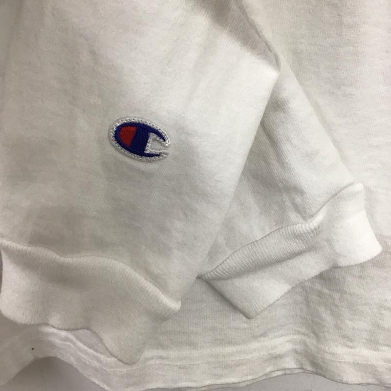 チャンピオン Champion カットソー 長袖 長袖カットソー プリントカットソー クルーネック M プリント 白 / ホワイト /  メンズ USED 古着 中古 10132678