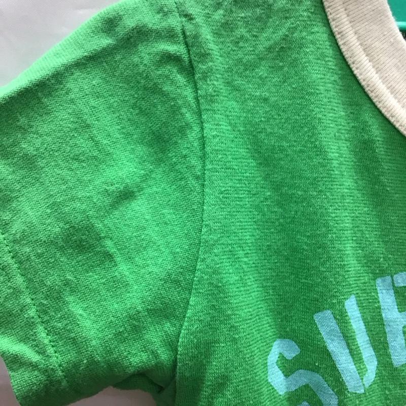 ダブルB Double B Tシャツ 半袖 100cm キッズ クマ サーフィン プリント 100cm ロゴ、文字 緑 / グリーン /  ボーイズ USED 古着 中古 10116906