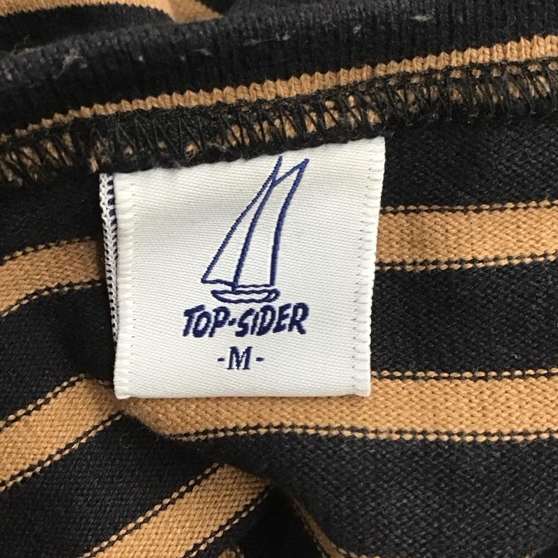 トップサイダー TOP-SIDER カットソー 長袖 長袖カットソー クルーネックカットソー ロングスリーブカットソー ボーダーTシャツ M ボーダー柄 黒 / ブラック / X 茶 / ブラウン /  メンズ USED 古着 中古 10124465