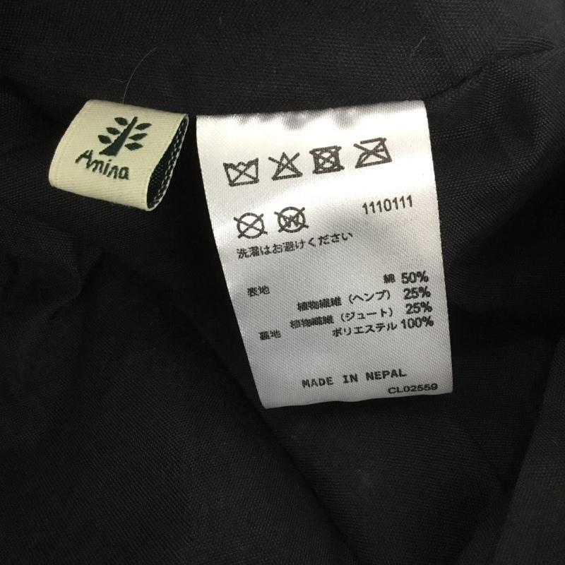 アミナ Amina 帽子 キャップ バクタCAP キャスケット ヘンプ ネパール ワンポイント 黒 / ブラック /  メンズ USED 古着 中古 10150006