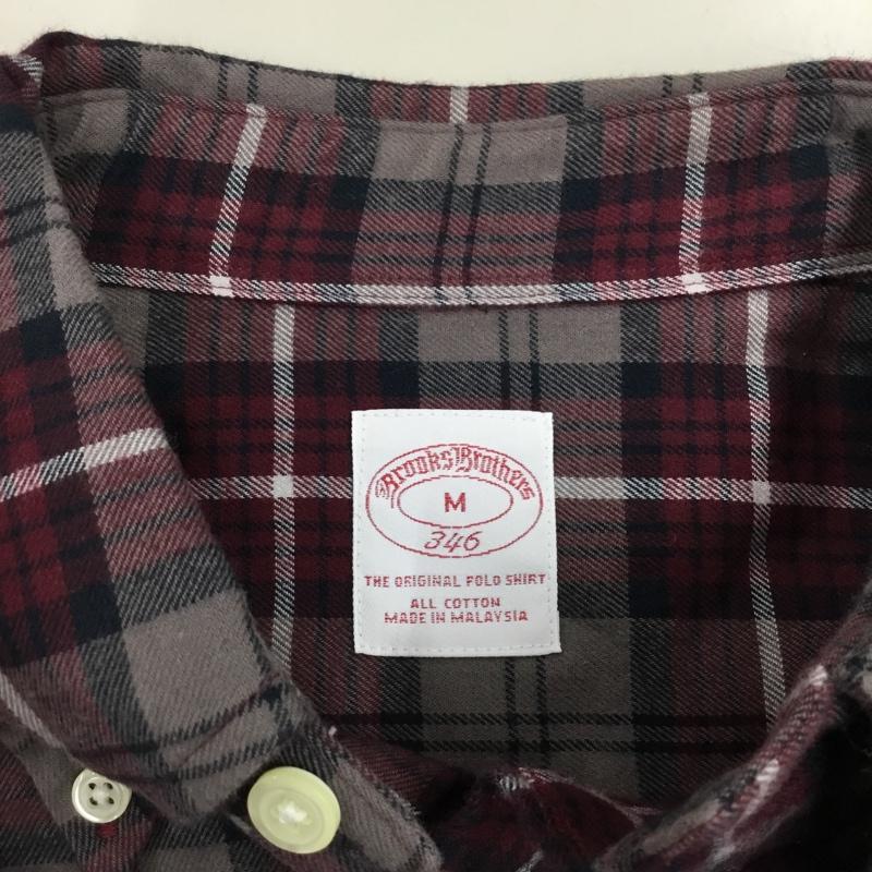ブルックスブラザーズ BROOKS BROTHERS シャツ、ブラウス 長袖 ボタンダウン M チェック 灰 / グレー / X 黒 / ブラック / X 赤 / レッド / X 白 / ホワイト /  メンズ USED 古着 中古 10111371
