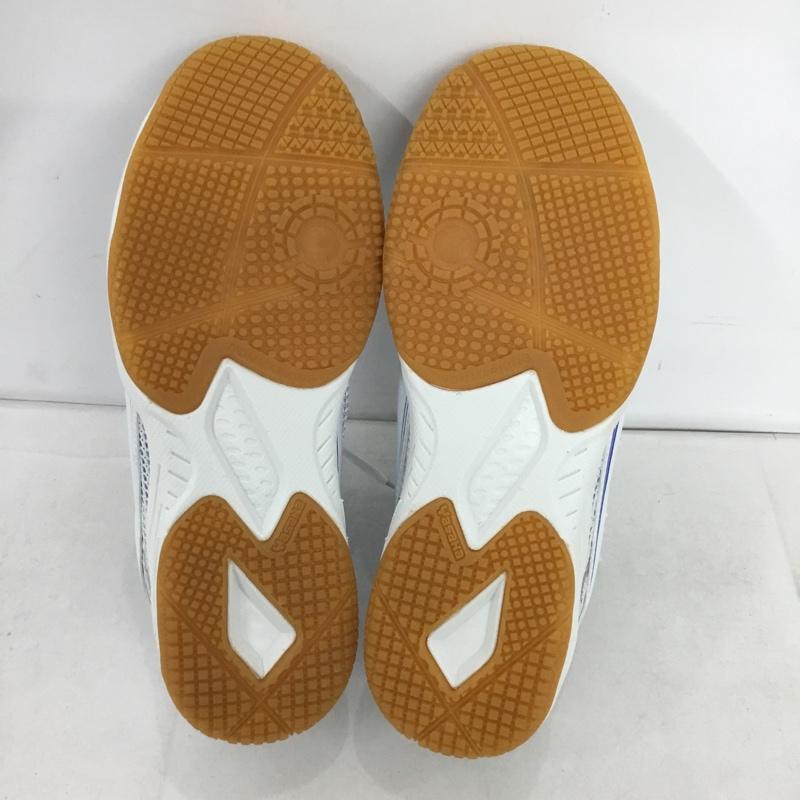 ヤサカ YASAKA スニーカー スニーカー E-200 ジェット インパクト 卓球シューズ 25cm 箱有 25.0cm ロゴ、文字 白 / ホワイト / X 青 / ブルー /  レディース USED 古着 中古 10147911