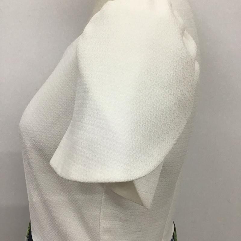 セシルマクビー CECIL McBEE ワンピース ひざ丈スカート 半袖 M 花柄 白 / ホワイト / X 紺 / ネイビー /  レディース USED 古着 中古 10113858