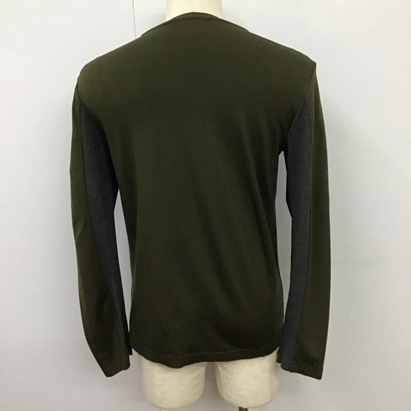 ブルーレーベル・クレストブリッジ BLUE LABEL CRESTBRIDGE カットソー 長袖 51p16-115-78 長袖Tシャツ クルーネックカットソー 長袖カットソー M 無地 灰 / グレー / X カーキ / カーキ /  メンズ USED 古着 中古 10114645