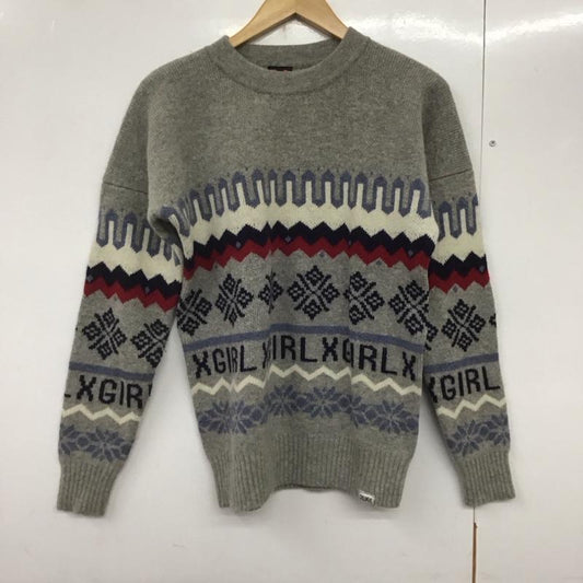 エックスガール X-girl ニット、セーター 長袖 2  灰 / グレー /  レディース USED 古着 中古 10140672