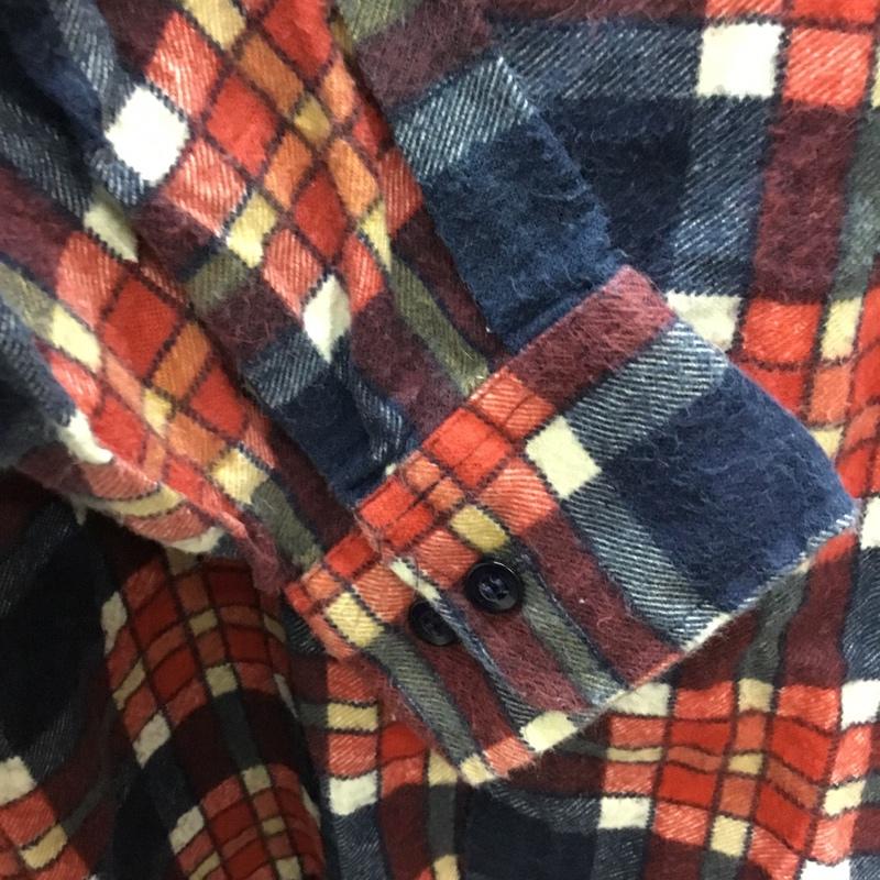 ディッキーズ Dickies シャツ、ブラウス 長袖 ネルシャツ S チェック 白 / ホワイト / X 赤 / レッド / X 紺 / ネイビー /  メンズ USED 古着 中古 10118844