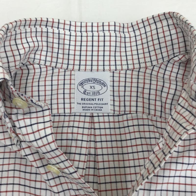 ブルックスブラザーズ BROOKS BROTHERS シャツ、ブラウス 長袖 BROOKS BROTHERS 長袖シャツ　100187186 XS チェック 白 / ホワイト / X 赤 / レッド / X 黒 / ブラック /  メンズ USED 古着 中古 10129214