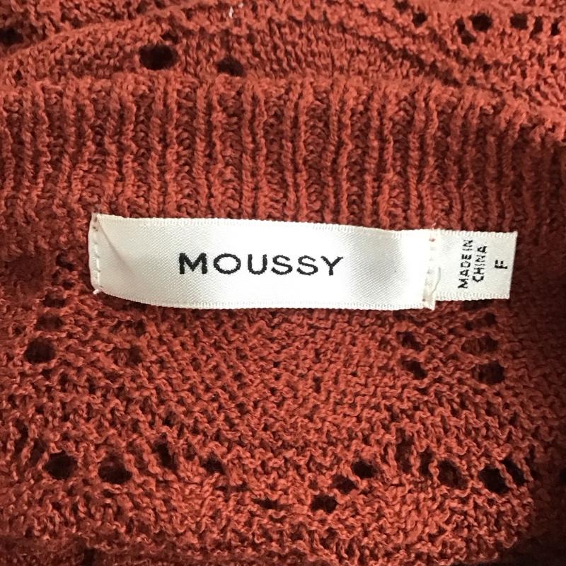 マウジー MOUSSY カーディガン 長袖 010EAF70-5930 CROCHET LIKE KNIT カーディガン クロップド丈 FREE  赤 / レッド /  レディース USED 古着 中古 10116188