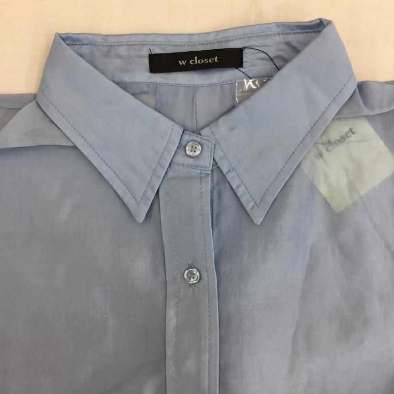 ダブルクローゼット w closet シャツ、ブラウス 長袖 360141 FREE 無地 水色 / ライトブルー /  レディース USED 古着 中古 10141334