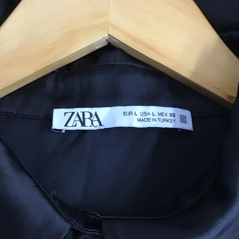 ザラ ZARA シャツ、ブラウス 長袖 3666 156 800 ドロップショルダー L 無地 黒 / ブラック /  レディース USED 古着 中古 10131107