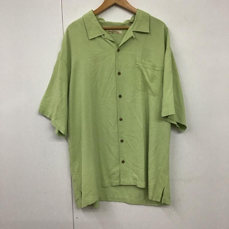 トミーバハマ Tommy Bahama シャツ、ブラウス 半袖 半袖シャツ 無地シャツ ポケットシャツ アロハシャツ XL 無地 緑 / グリーン /  メンズ USED 古着 中古 10130143