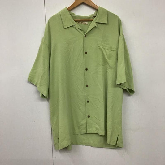 トミーバハマ Tommy Bahama シャツ、ブラウス 半袖 半袖シャツ 無地シャツ ポケットシャツ アロハシャツ XL 無地 緑 / グリーン /  メンズ USED 古着 中古 10130143